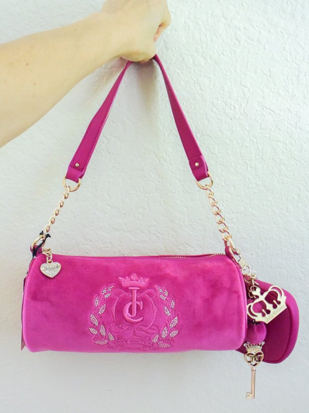 *Juicy Couture* Sparkle Royal Shoulder Barrel Bag in Raspberry Tart Pink - NEW!